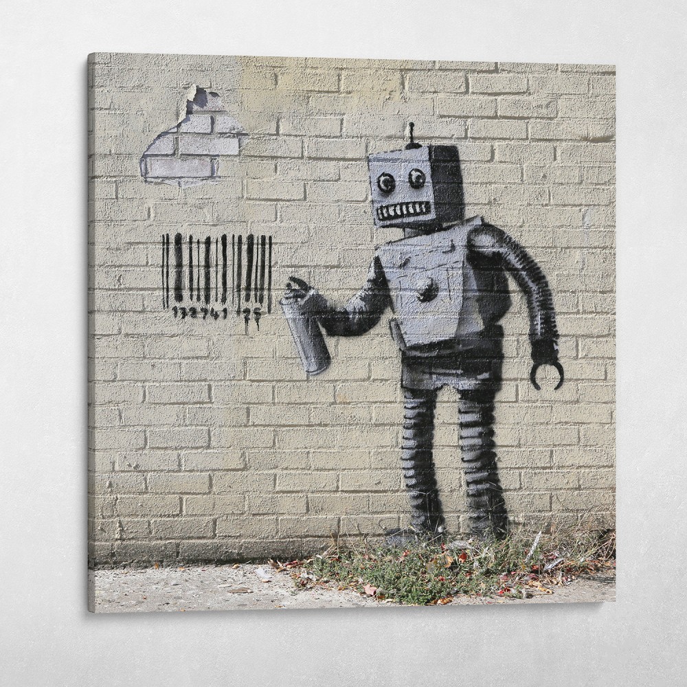 Banksy Robot Graffiti Pop Culture Street Art Urban Wall Art